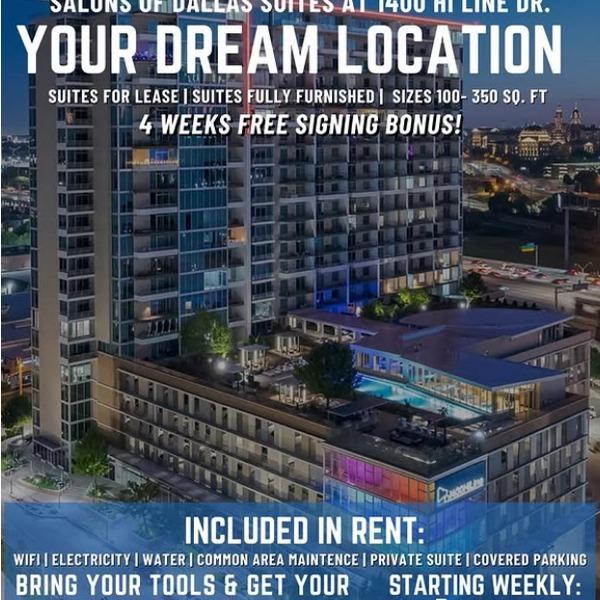 YOUR DREAM LOCATION — Salons of Dallas Suites at 1400 Hi Line Dr