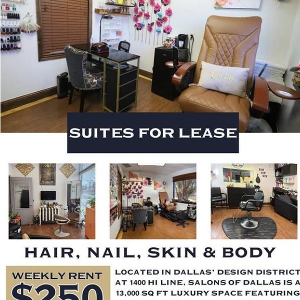 SUITES FOR LEASE — Hair, nail, skin and body suites starting at $250/week